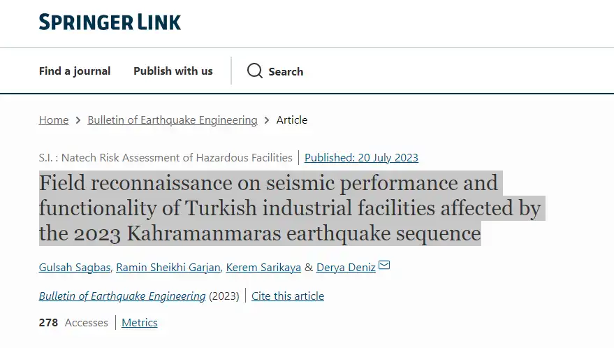 Scientific study Earthquake disaster in Turkey
